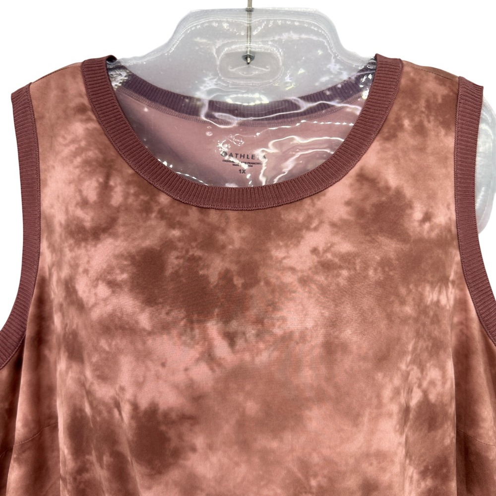 Athleta Ricon Presidio Dress Mauve Tie Dye Sleeveless Cinched Drawstring 1X
